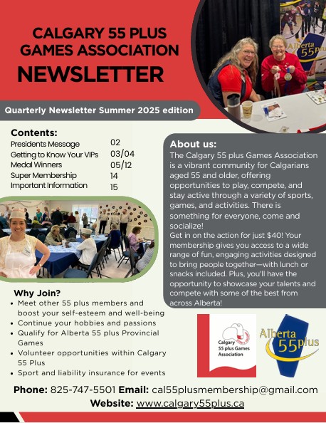 Calgary 55 plus 2025 Summer Newsletter